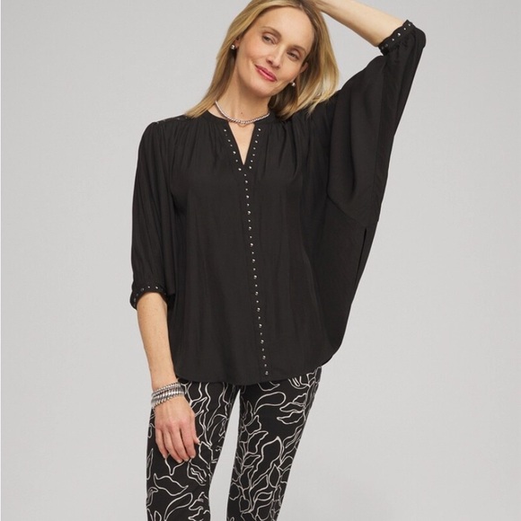 NWT Chicos Size 3 3/4 Sleeve Flutter Top - Picture 2 of 4